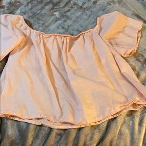Off the shoulder pink top!